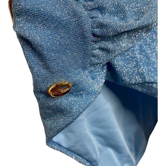 BAOBAB Mia One Piece Swim Bathing Suit Vacation Summer Metallic Cielo Small - Picture 6 of 13